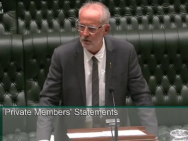 Greg Piper speaking in Parliament